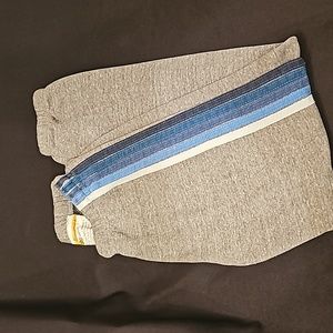 Aviator Nation Women's Grey Sweatpants with Blue Stripes, Size Medium.